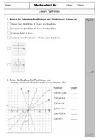Vorschau - Klassenarbeiten - Klassenarbeit Lineare Funktionen – Funktionsgraphen, Steigung & Zuordnungen (Klasse 8) - Seite 1
