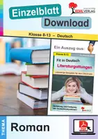 Vorschau - Arbeitsblätter - Fit in Deutsch Literaturgattungen: Roman | Sekundarstufe Klasse 8-13 | Goethe, Werther, Gaarder, Sofies Welt | Arbeitsblätter, Kopiervorlagen, Freiarbeit mit Lösungen - Deckblatt
