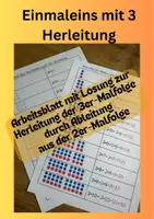 Vorschau - Arbeitsblätter - Einführung 3er Reihe Einmaleins herleiten und verstehen / Arbeitsblatt Grundschule - Deckblatt