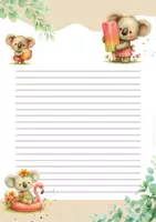 Vorschau - Anderer Materialtyp - Briefpapier Sommer | Koalas | Klasse 2–4 - Seite 1