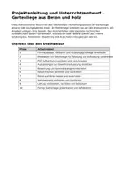 Vorschau - Arbeitsblätter - Gartenliege Möbel aus Beton Unterrichtsentwurf und Projektumfang - Seite 1