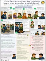 Vorschau - Arbeitsblätter - Kleine Geschichte gegen Vorurteile (Arbeitsblatt mit Lösungen) - Seite 1