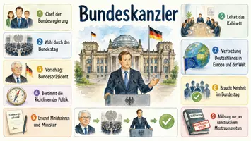 Vorschau - Arbeitsblätter - Arbeitsblatt zum Thema "Bundeskanzler" + Onlineübung & MP3 + Infografik - Seite 2