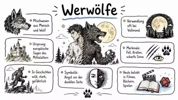 Vorschau - Arbeitsblätter - Lernposter + Arbeitsblätter zum Thema "Werwolf" + Lösung & MP3 + Mindmap + Infografik - Seite 2