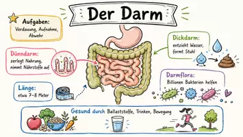 Vorschau - Arbeitsblätter - AB mit Fragen zum Thema "Darm" + Lösungsblatt + Infografiken - Seite 1