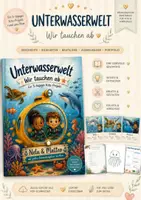 Vorschau - Mal- und Bastelvorlagen - Unterwasserwelt Projekt "Wir tauchen ab" Meerestiere für die Kita und Vorschule - Deckblatt