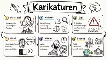 Vorschau - Arbeitsblätter - Lernposter + Arbeitsblätter zum Thema "Karikatur" + Lösung & MP3 + Mindmap + Infografik - Seite 2