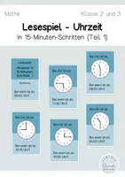Vorschau - Spiele - Materialpaket - 4 Lesespiele zu Uhrzeiten - Seite 1