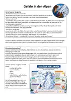 Vorschau - Arbeitsblätter - Gefahr in den Alpen - Lawinen - Deckblatt