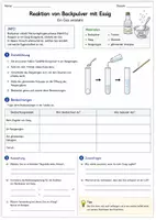 Vorschau - Arbeitsblätter - Reaktion von Backpulver mit Essig – Experiment & Arbeitsblatt (Chemie) - Deckblatt