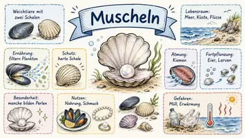 Vorschau - Arbeitsblätter - Lernposter + Arbeitsblätter zum Thema "Muscheln" + Lösung & MP3 + Mindmap + Infografik - Seite 2