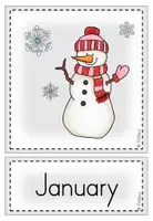 Vorschau - Poster - Picture + Word Cards / Flashcards "Months" - Seite 1