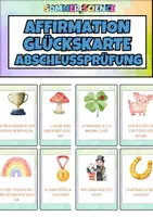 Vorschau - Mal- und Bastelvorlagen - Abschlussprüfung Prüfung Glückskarten & Affirmationen – Motivation für Schüler:innen | sofort einsetzbar & liebevoll gestaltet - Deckblatt