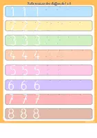 Aperçu - Jeux - Pack complet – Écriture des chiffres de 1 à 9 | Fiches + cartes modèles - Page 3