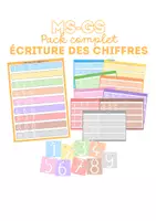 Aperçu - Jeux - Pack complet – Écriture des chiffres de 1 à 9 | Fiches + cartes modèles - Page de couverture