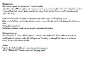Vorschau - Aufgabenkarten - Partnerlesen/-schreiben Klasse 1 - Einsterns Schwester - Seite 1