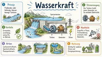 Vorschau - Arbeitsblätter - Arbeitsblatt "Wasserkraft" + Onlineübung & MP3 + Mindmap + Infografik - Seite 1