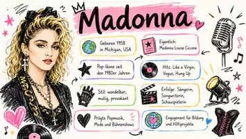 Vorschau - Arbeitsblätter - Lernposter + Arbeitsblätter zum Thema "Madonna" + Lösung & MP3 + Mindmap + Infografik - Seite 2