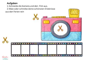 Vorschau - Mal- und Bastelvorlagen - Sommerferien: Mit der Erzählkamera von den Sommerferien schreiben und erzählen. - Seite 3