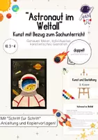 Vorschau - Stundenentwürfe - "Astronaut im Weltall" | Kunst zum Thema "Sonnensystem, Planeten, All" (Klasse 3-4) - Deckblatt