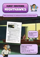 Vorschau - Arbeitsblätter - Kunst verstehen: Nighthawks von Edward Hopper (Infoblatt zum Kunstwerk) - Deckblatt