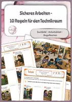 Vorschau - Arbeitsblätter - Sicheres Arbeiten - 10 Regeln für den Technikraum - Deckblatt