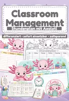Vorschau - Mal- und Bastelvorlagen - Stundenplan gratis Axolotl - Lottis Lernideen - Deckblatt