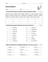 Vorschau - Arbeitsblätter - Grammatiktest Deutsch (5./6. Klasse) - Deckblatt