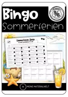 Vorschau - Spiele - Sommerferien-Bingo für Klasse 5/6 – Ferienchallenge mit Aufgabenblatt und Antwortseite - Deckblatt