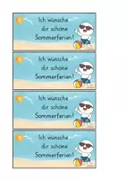 Vorschau - Anderer Materialtyp - Feriengrüße Sommer / Abschiedesgeschenk für lange Schokolade "Ich wünsche dir schöne Sommerferien" - Seite 1