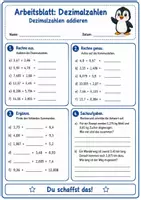 Vorschau - Arbeitsblätter - Dezimalzahlen Addition ab Kl. 5 - Arbeitsblätter + Lösung - Seite 2