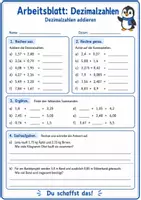 Vorschau - Arbeitsblätter - Dezimalzahlen Addition ab Kl. 5 - Arbeitsblätter + Lösung - Seite 3