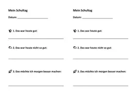 Vorschau - Arbeitsblätter - Mein Schultag - Deckblatt