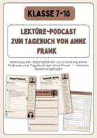 Vorschau - Arbeitsblätter - Lektüre-Podcast zum Tagebuch der Anne Frank - Deckblatt