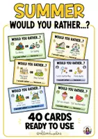 Vorschau - Stationenlernen - Sommerliches Englisch-Spiel – Would You Rather...? - Deckblatt
