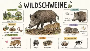 Vorschau - Arbeitsblätter - Arbeitsblätter zum Thema "Wildschwein" + Lösung & MP3 + Infografik - Seite 1