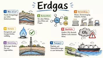 Vorschau - Arbeitsblätter - Arbeitsblatt zum Thema "Erdgas" + Onlineübung & MP3 + Mindmap + Infografik - Seite 1