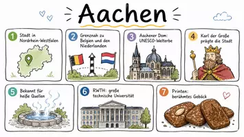 Vorschau - Arbeitsblätter - Arbeitsblätter zum Thema "Aachen" + Lösung & MP3 + Infografik - Seite 1