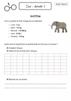 Aperçu - Feuilles d'exercices - Grandeurs - Devoirs ZOO - Page 1