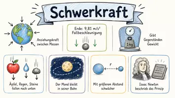 Vorschau - Arbeitsblätter - AB mit Fragen zum Thema "Schwerkraft" + Lösungsblatt + Infografik - Seite 1
