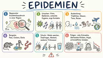 Vorschau - Arbeitsblätter - Lernposter + Arbeitsblätter zum Thema "Seuchen / Epidemien" + Lösung & MP3 + Mindmap + Infografik - Seite 2