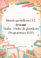 Aperçu - Cartes d'exercices - 32 cartes rituels – Ordres de grandeurs CE2 (2025) - Page de couverture