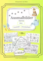 Vorschau - Mal- und Bastelvorlagen - 10 Ausmalbilder zum Thema Garten - Deckblatt