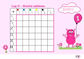 Vorschau - Spiele - Spiele "Leg 4" Brüche addieren und subtrahieren - Deckblatt