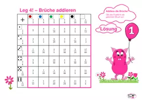 Vorschau - Spiele - Spiele "Leg 4" Brüche addieren und subtrahieren - Seite 1