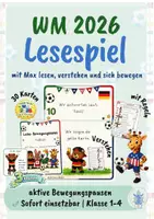 Vorschau - Stundenentwürfe - WM 2026 Lesespiel mit Max, Lu, Juana & William: 30 Fußball-Lesekarten mit Bewegung, Verstehensquiz & Differenzierung für Klasse 1–4 - Deckblatt