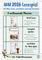 Vorschau - Stundenentwürfe - WM 2026 Lesespiel mit Max, Lu, Juana & William: 30 Fußball-Lesekarten mit Bewegung, Verstehensquiz & Differenzierung für Klasse 1–4 - Seite 1