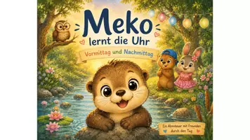 Vorschau - Präsentationen/Tafelbilder - Wachsendes Materialpaket: Meko lernt die Uhr - Deckblatt