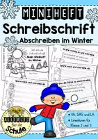 Vorschau - Arbeitsblätter - Schreibschrift üben im Winter - Miniheft / Abschreibheft für VA, SAS oder LA - Deckblatt