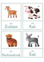Vorschau - Spiele - Bauernhoftiere – Wort- und Bildkarten | Tiere auf dem Bauernhof | 32 Tiere mit Artikel & Silbenschrift | differenziert Kita bis Klasse 2 | DaZ - Seite 3